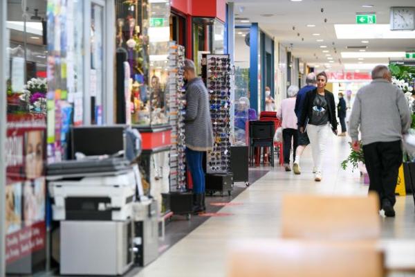 Interior shot of Bulleen Plaza down the corridor