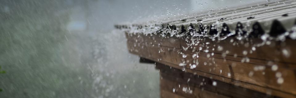 House roof in stormy weather
